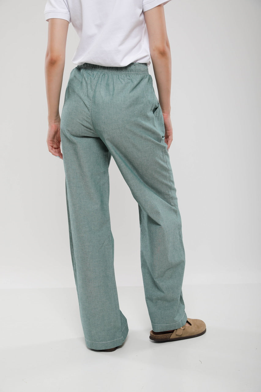Pantalon Large Femme en Lin Mélangé
