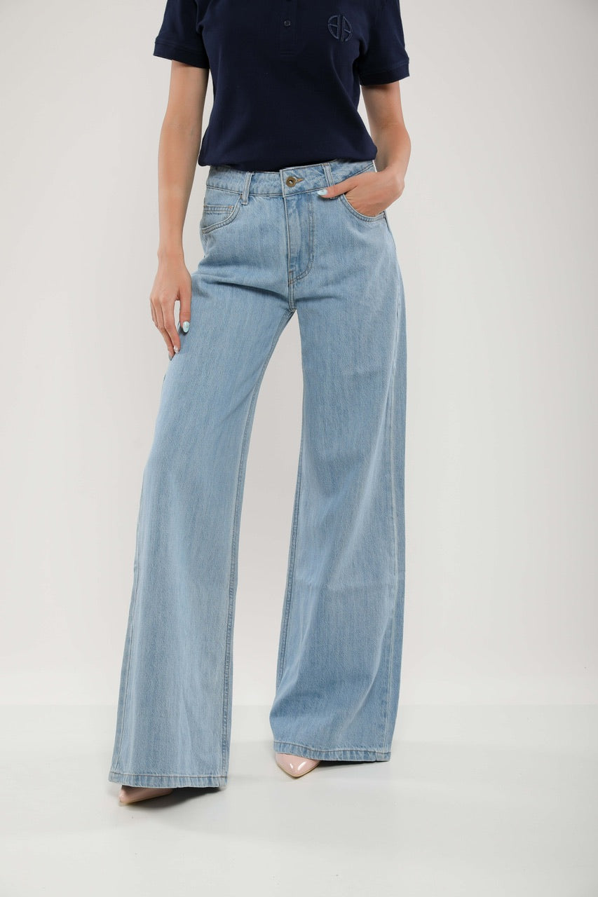 Pantalon Large Femme en Jean