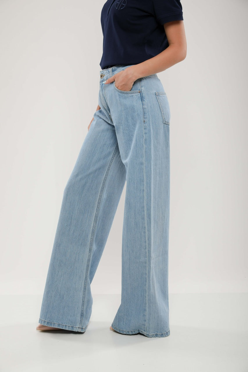 Pantalon Large Femme en Jean