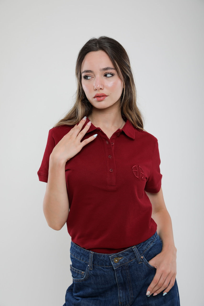 Polo Femme Slim Fit en Piqué de Coton