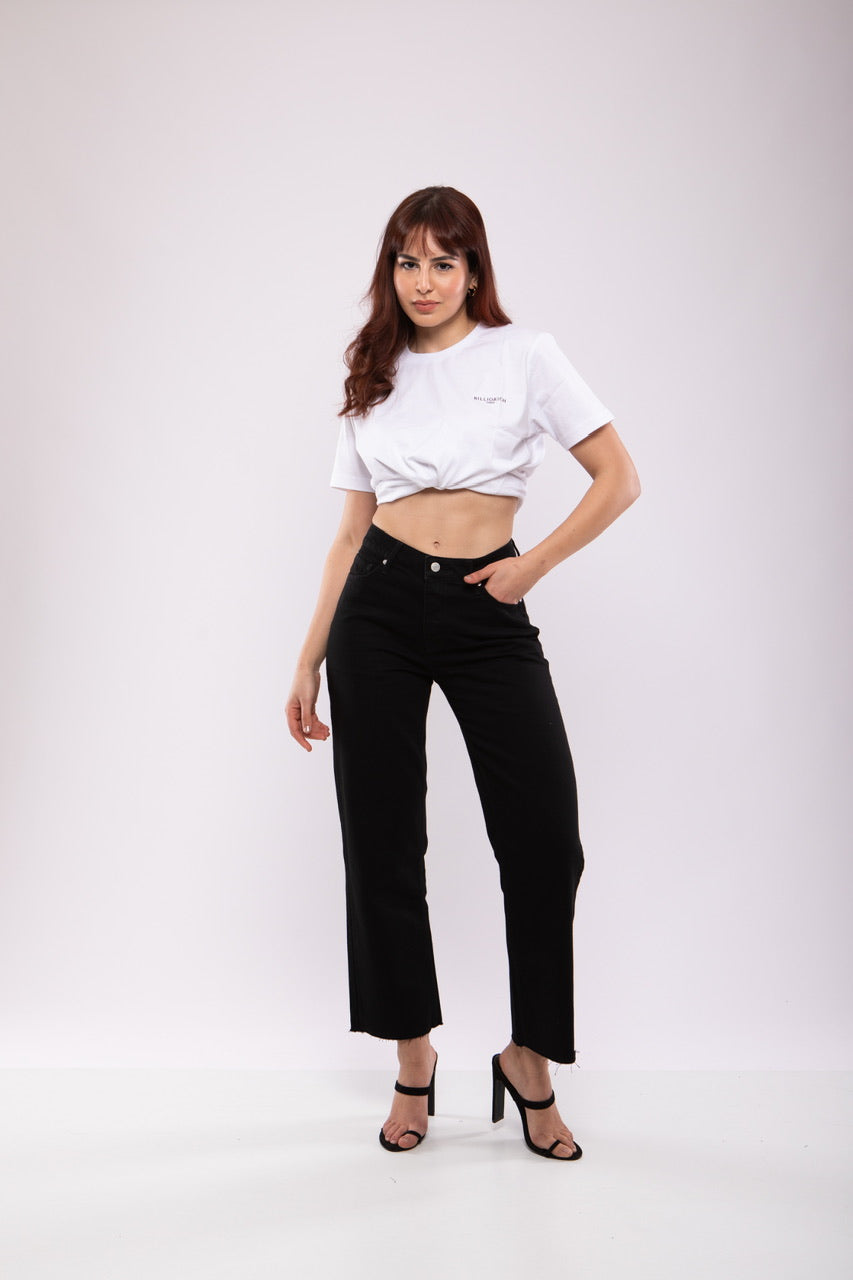 Jean Droit Taille Haute Noir – Billiorich