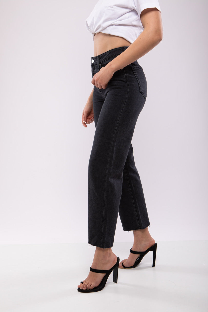 Jean Droit Taille Haute Noir – Billiorich