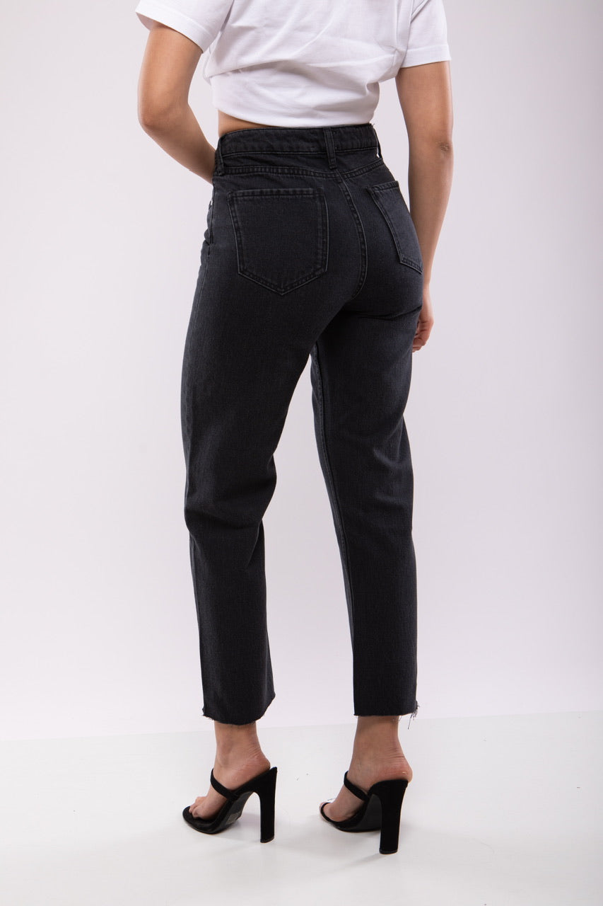 Jean Droit Taille Haute Noir – Billiorich