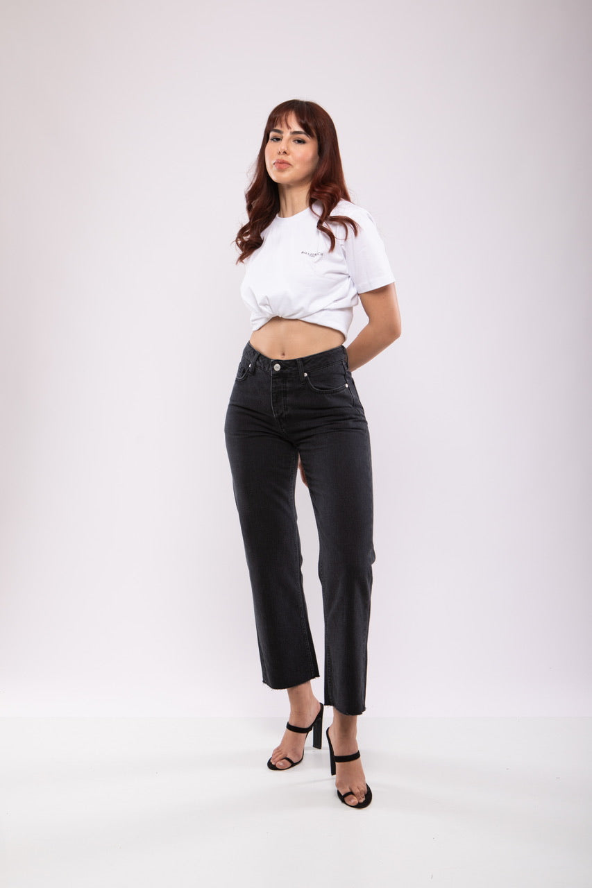 Jean Droit Taille Haute Noir – Billiorich