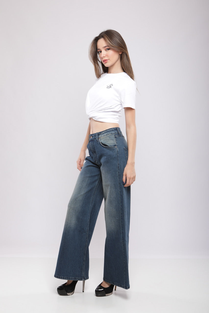 Pantalon large en denim
