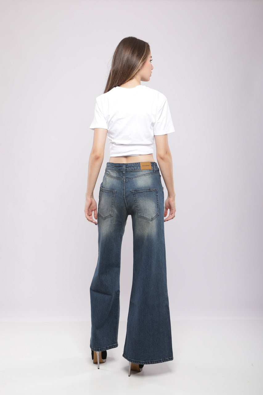 Pantalon large en denim