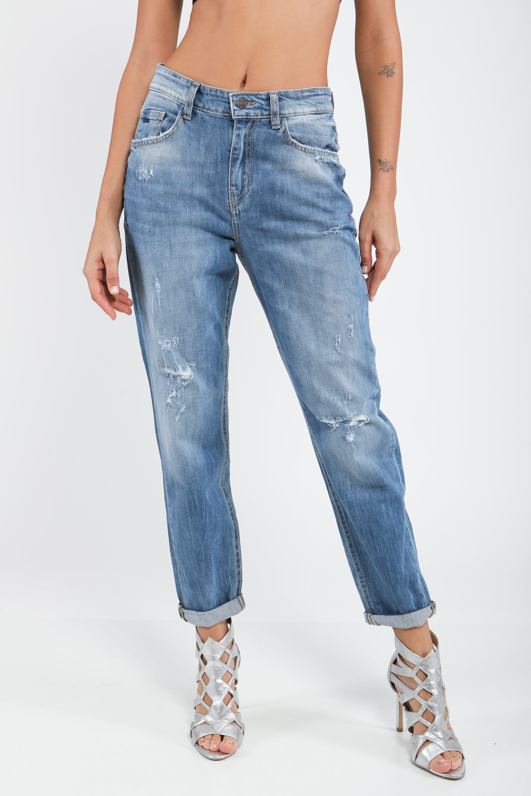 Jean boyfriend en denim
