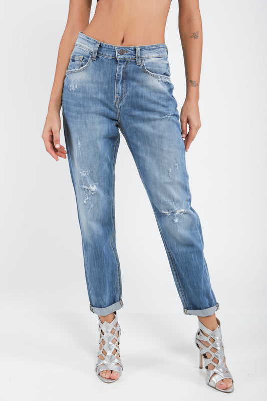 Jean boyfriend en denim
