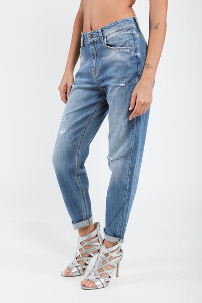 Jean boyfriend en denim