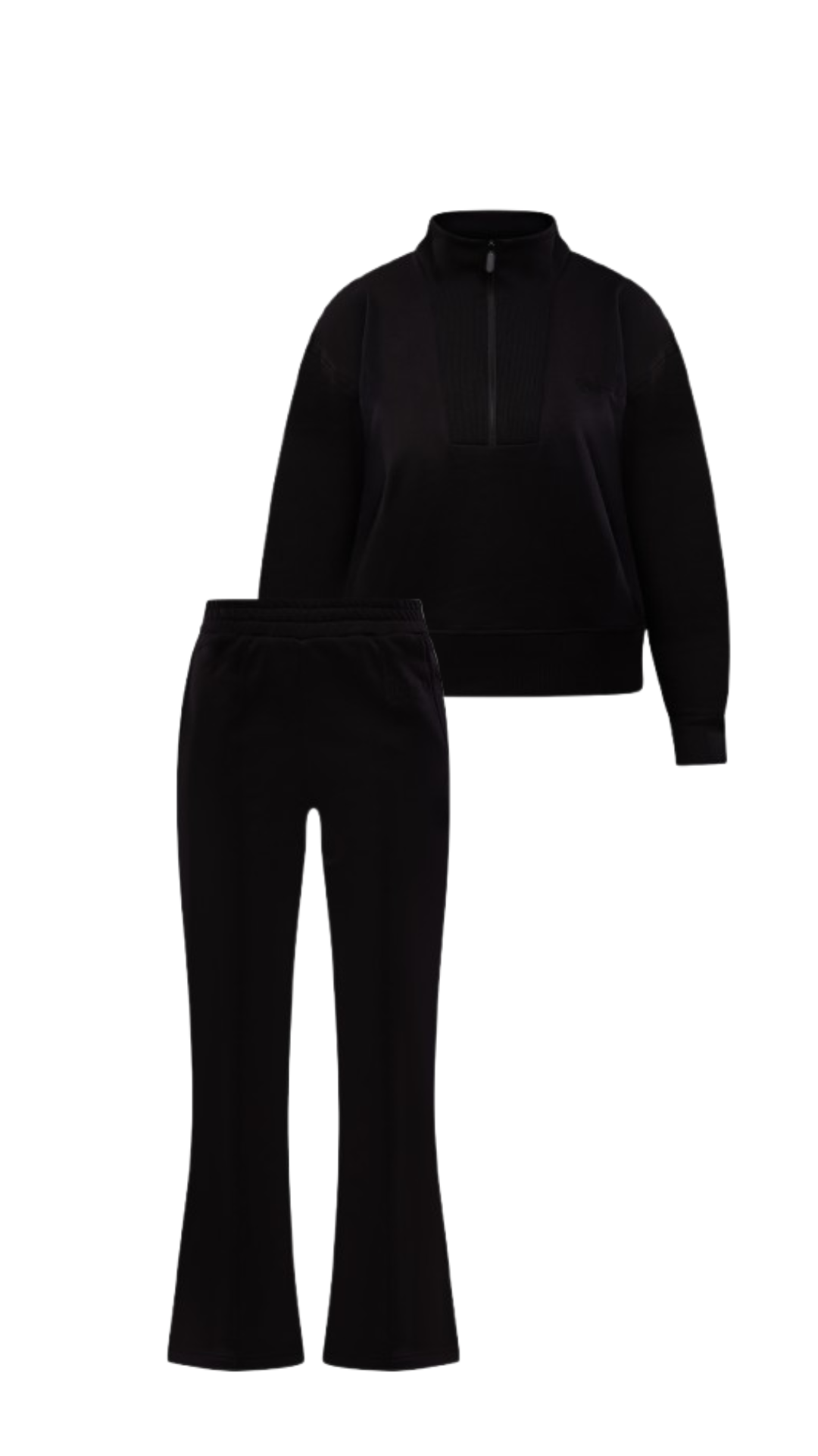 Ensemble Sweat-shirt Zippé & Pantalon Flare Jogging Femme