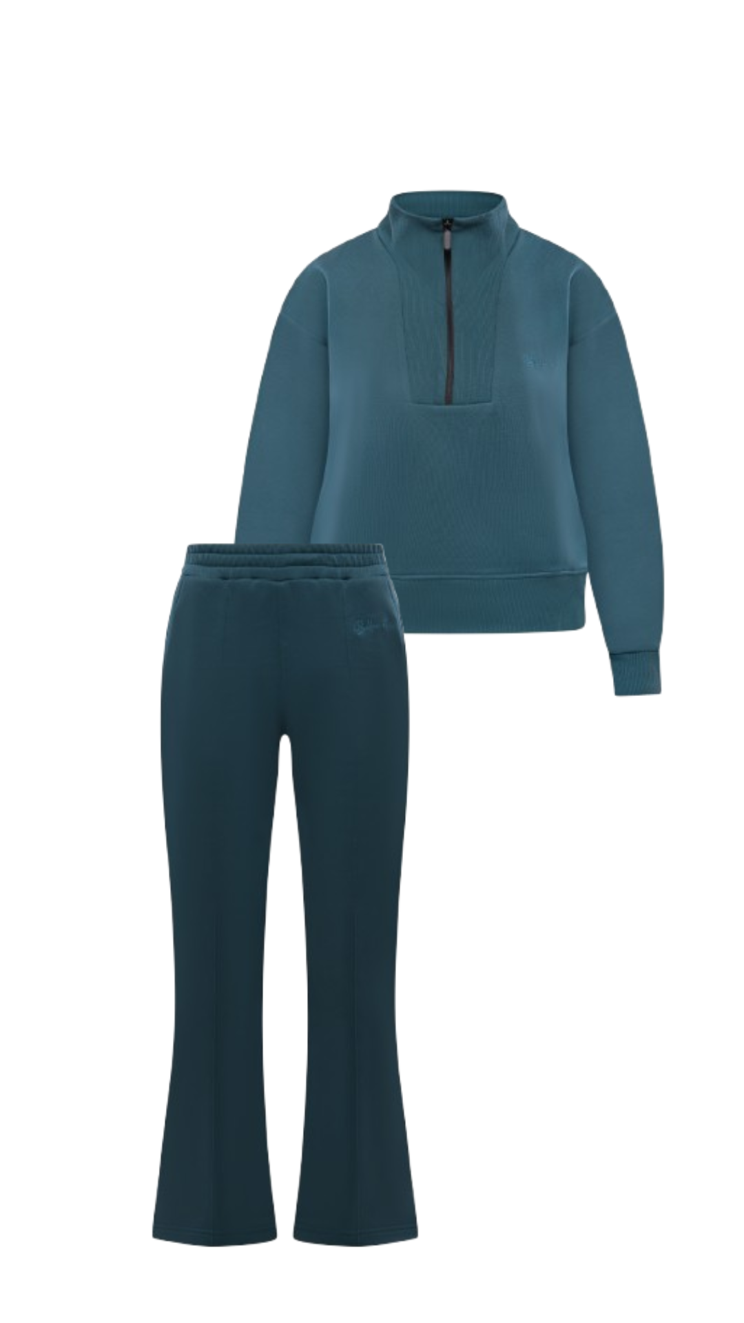 Ensemble Sweat-shirt Zippé & Pantalon Flare Jogging Femme