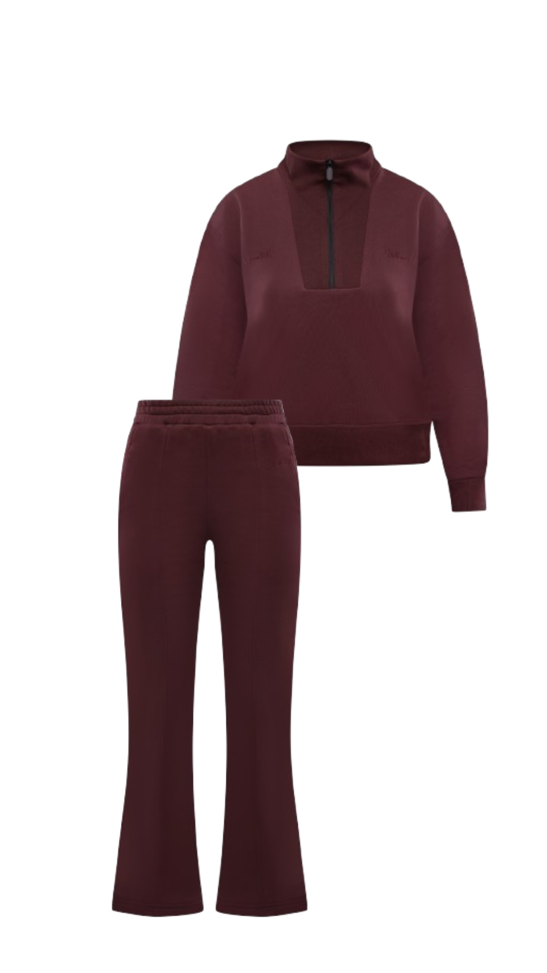 Ensemble Sweat-shirt Zippé & Pantalon Flare Jogging Femme