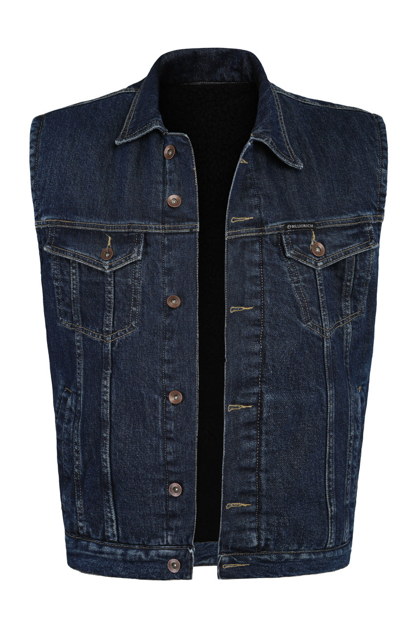 Veste En Jean Et Sherpa Sans Manches