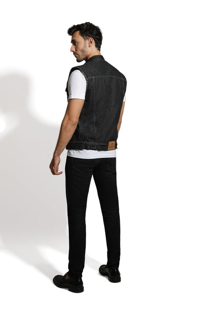 Veste En Jean Et Sherpa Sans Manches