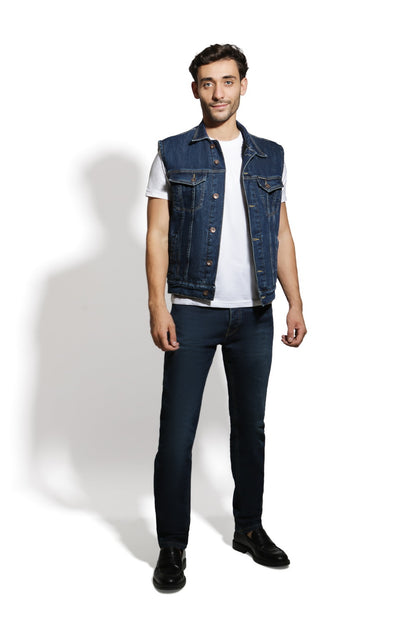 Veste En Jean Et Sherpa Sans Manches