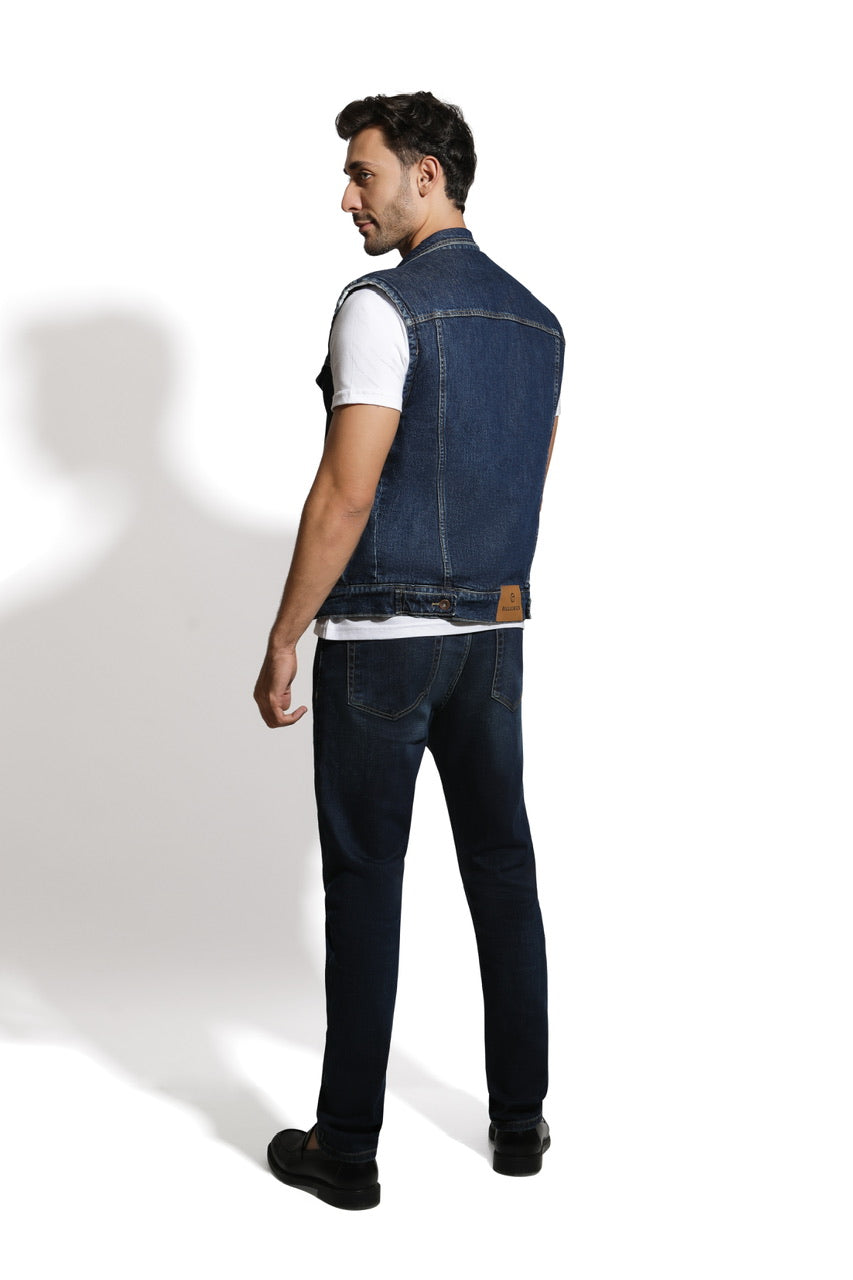 Veste En Jean Et Sherpa Sans Manches