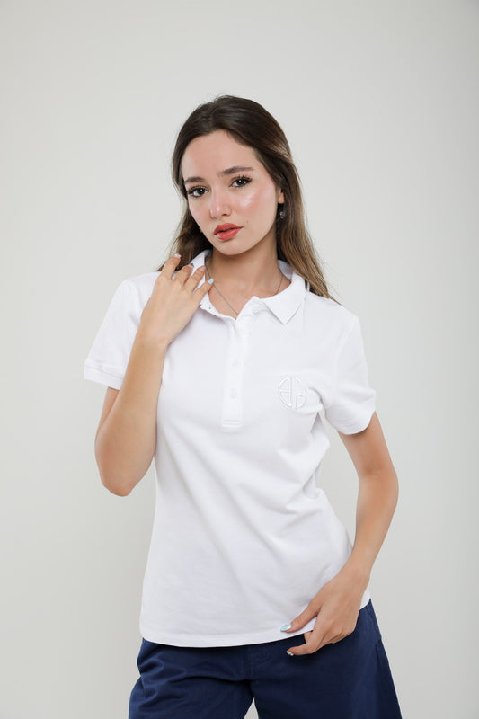 Polo Femme Slim Fit en Piqué de Coton