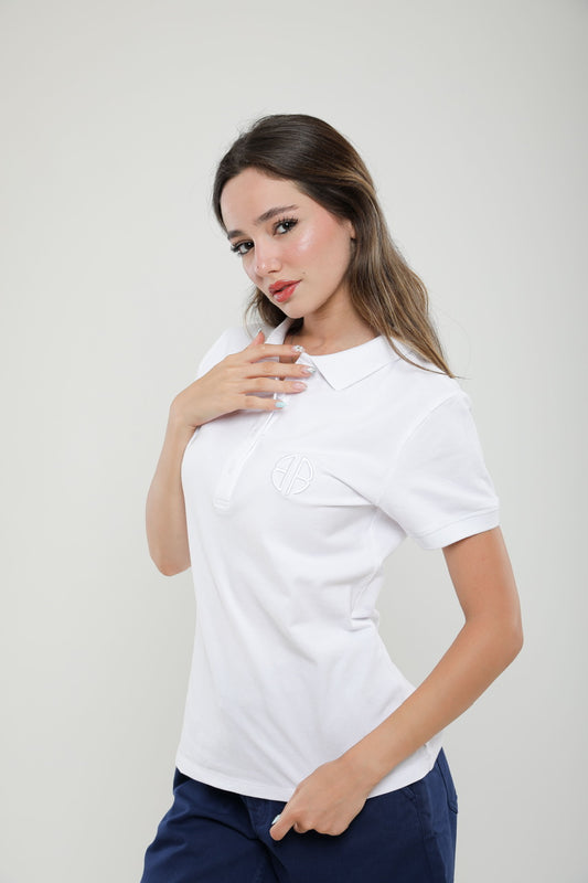 Polo Femme Slim Fit en Piqué de Coton
