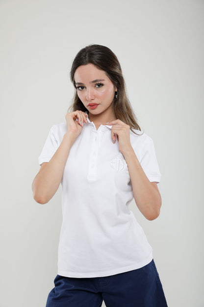 Polo Femme Slim Fit en Piqué de Coton