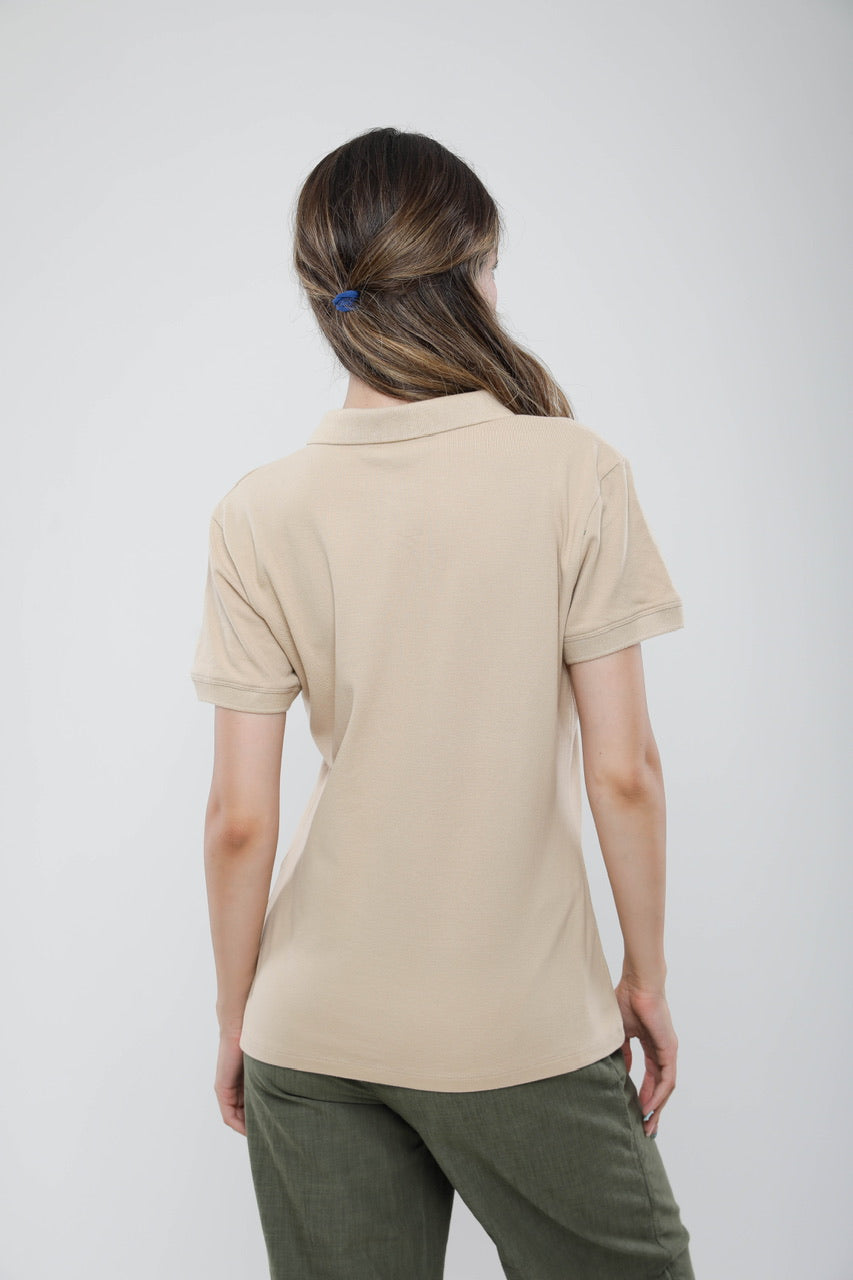 Polo Femme Slim Fit en Piqué de Coton
