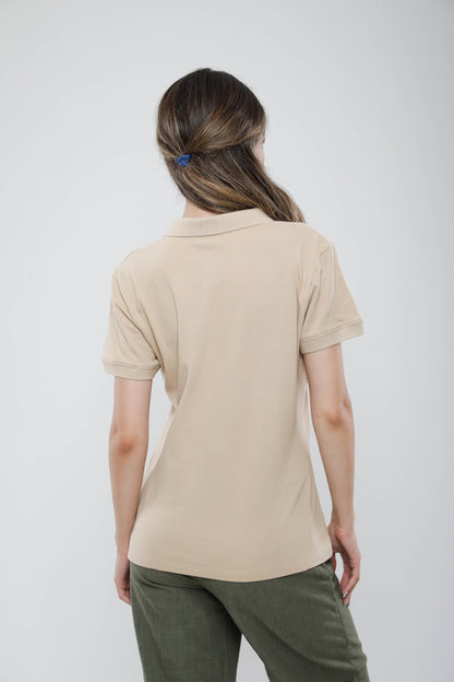 Polo Femme Slim Fit en Piqué de Coton