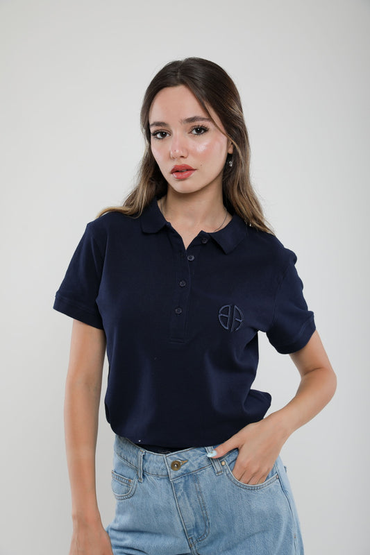Polo Femme Slim Fit en Piqué de Coton