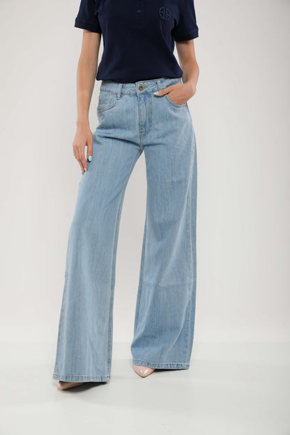 Pantalon Large Femme en Jean