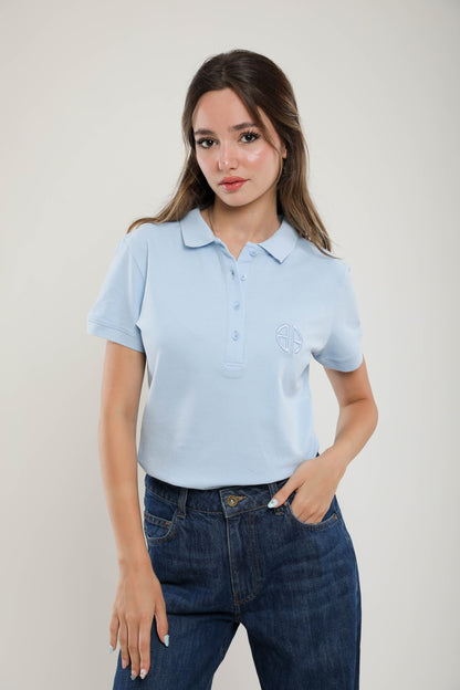 Polo Femme Slim Fit en Piqué de Coton