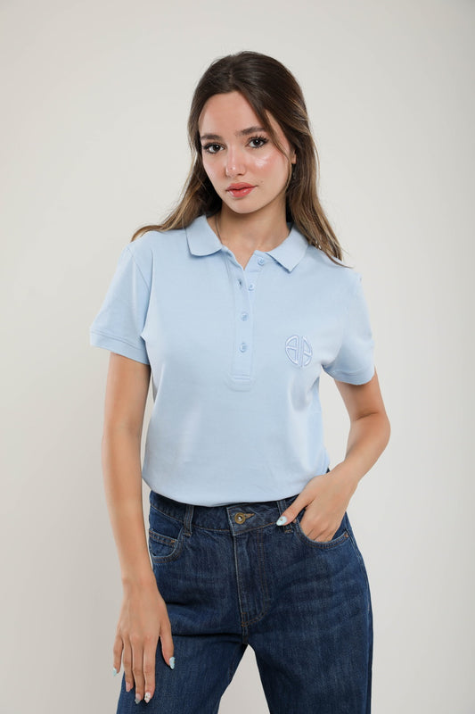 Polo Femme Slim Fit en Piqué de Coton
