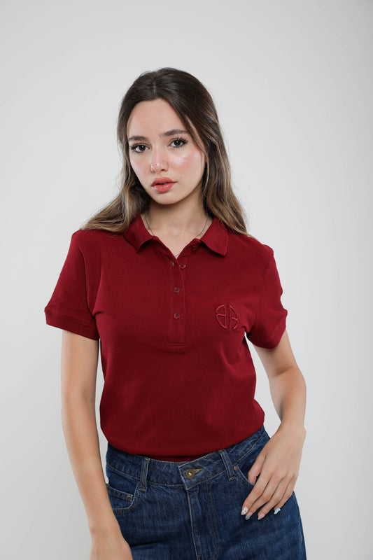 Polo Femme Slim Fit en Piqué de Coton