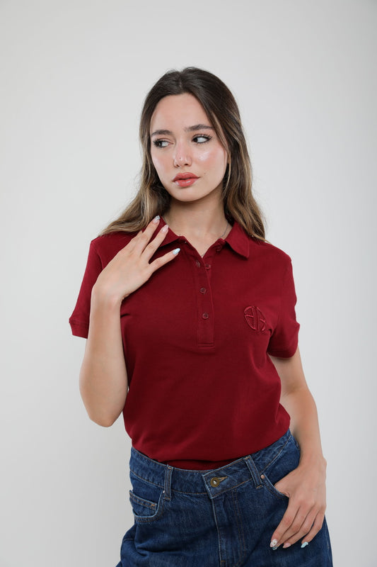 Polo Femme Slim Fit en Piqué de Coton