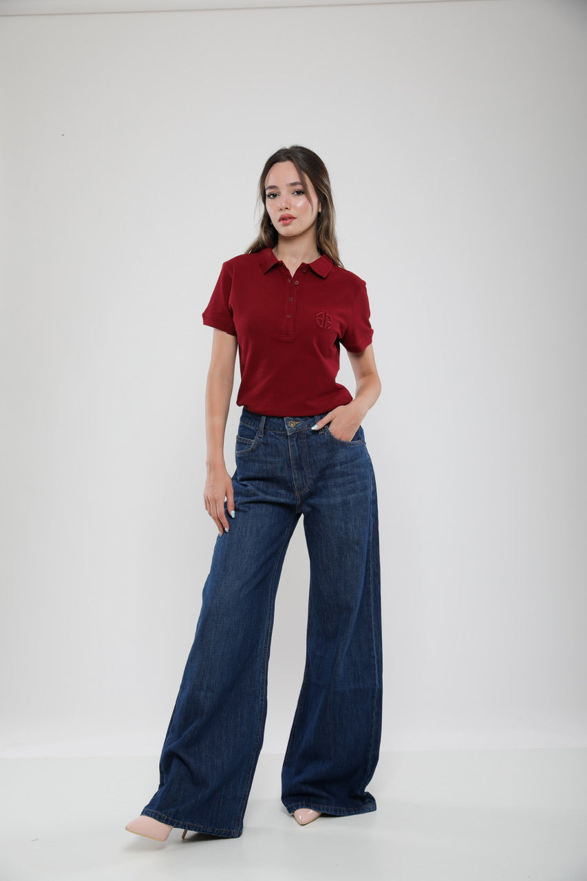 Polo Femme Slim Fit en Piqué de Coton