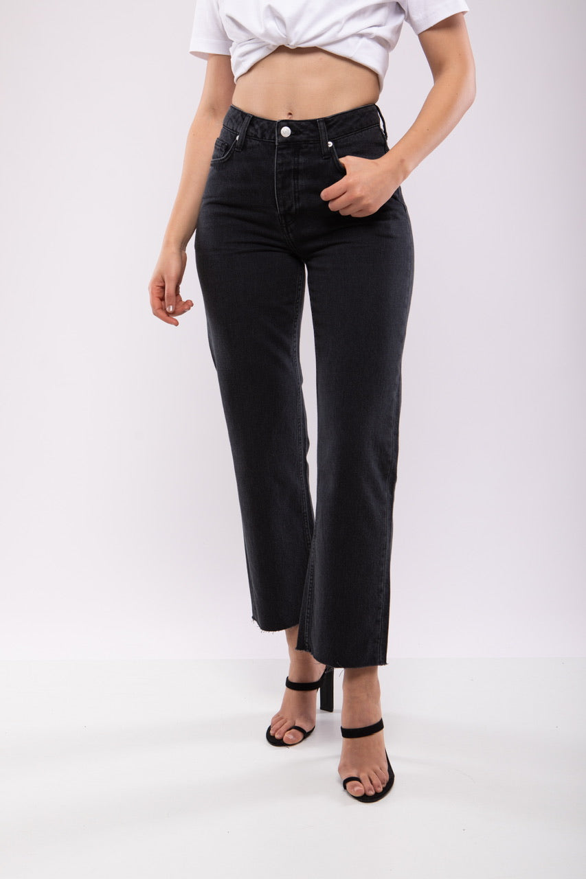 Jean Droit Taille Haute Noir – Billiorich