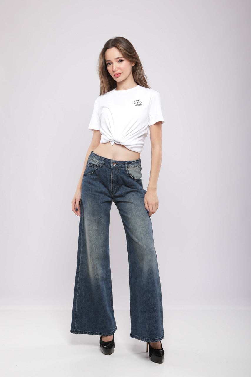 Pantalon large en denim